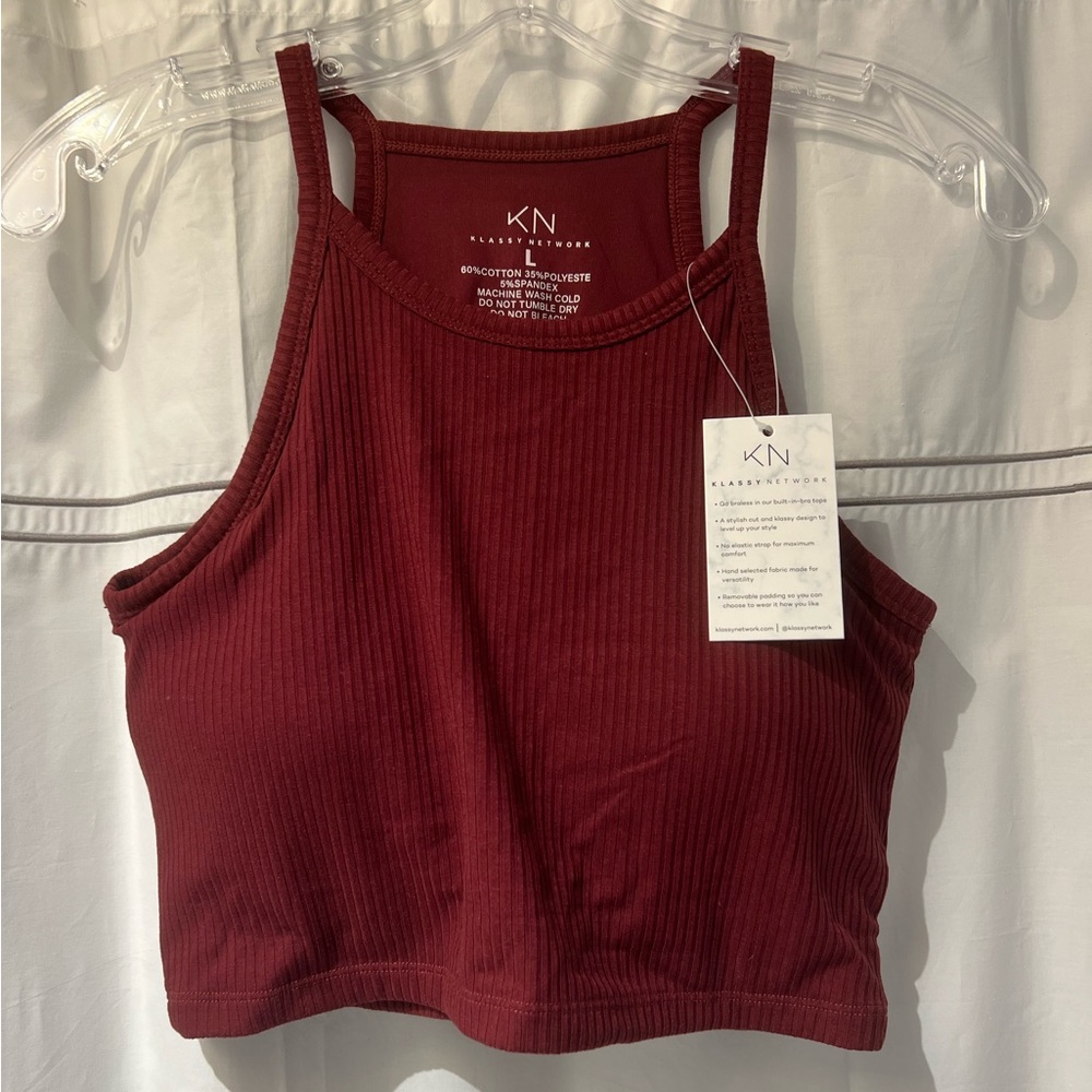 Klassy Network Burgundy Crop Top